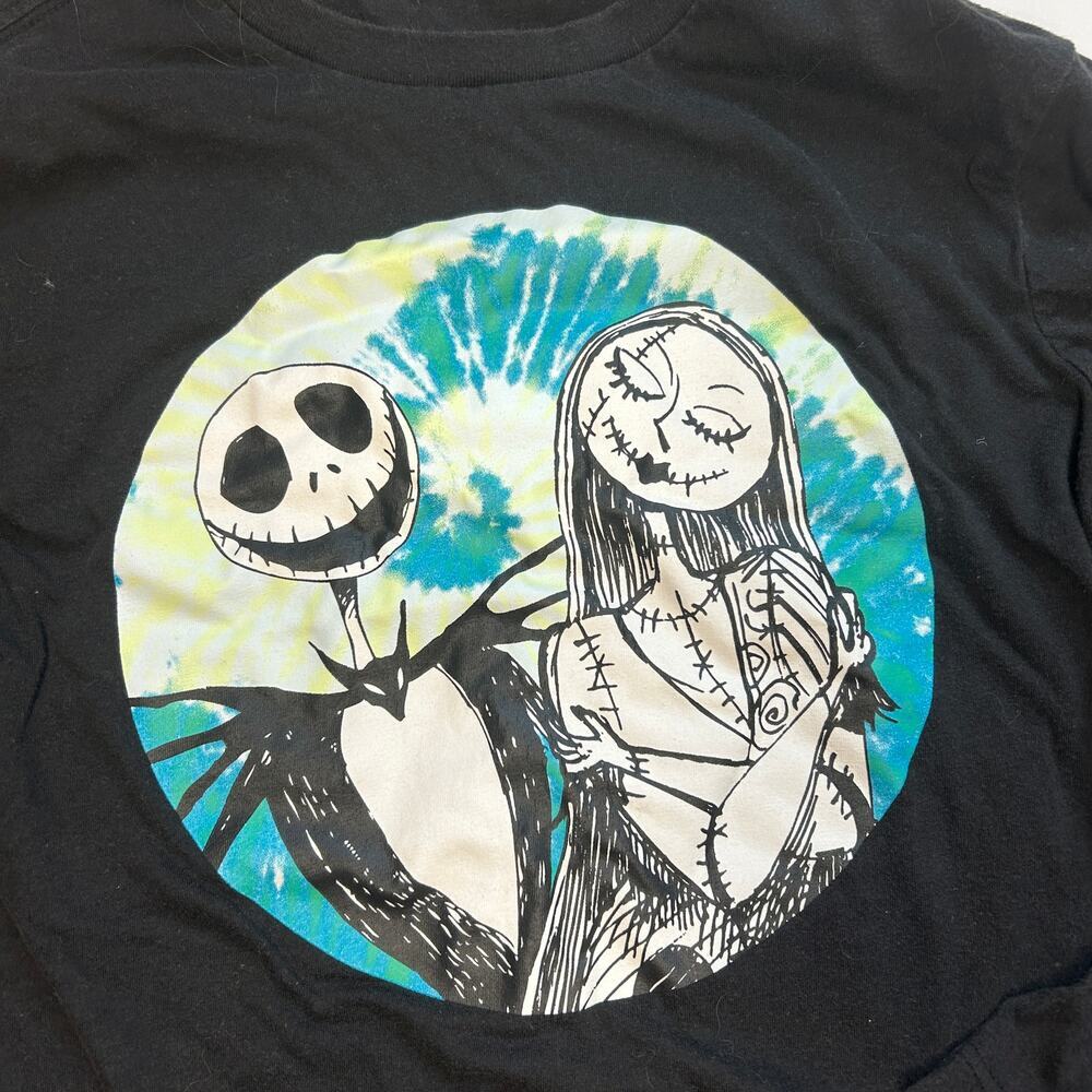 Disney Nightmare Before Christmas Jack & Sally Tie-Dye GraphicTop 12Y - Picture 2 of 4